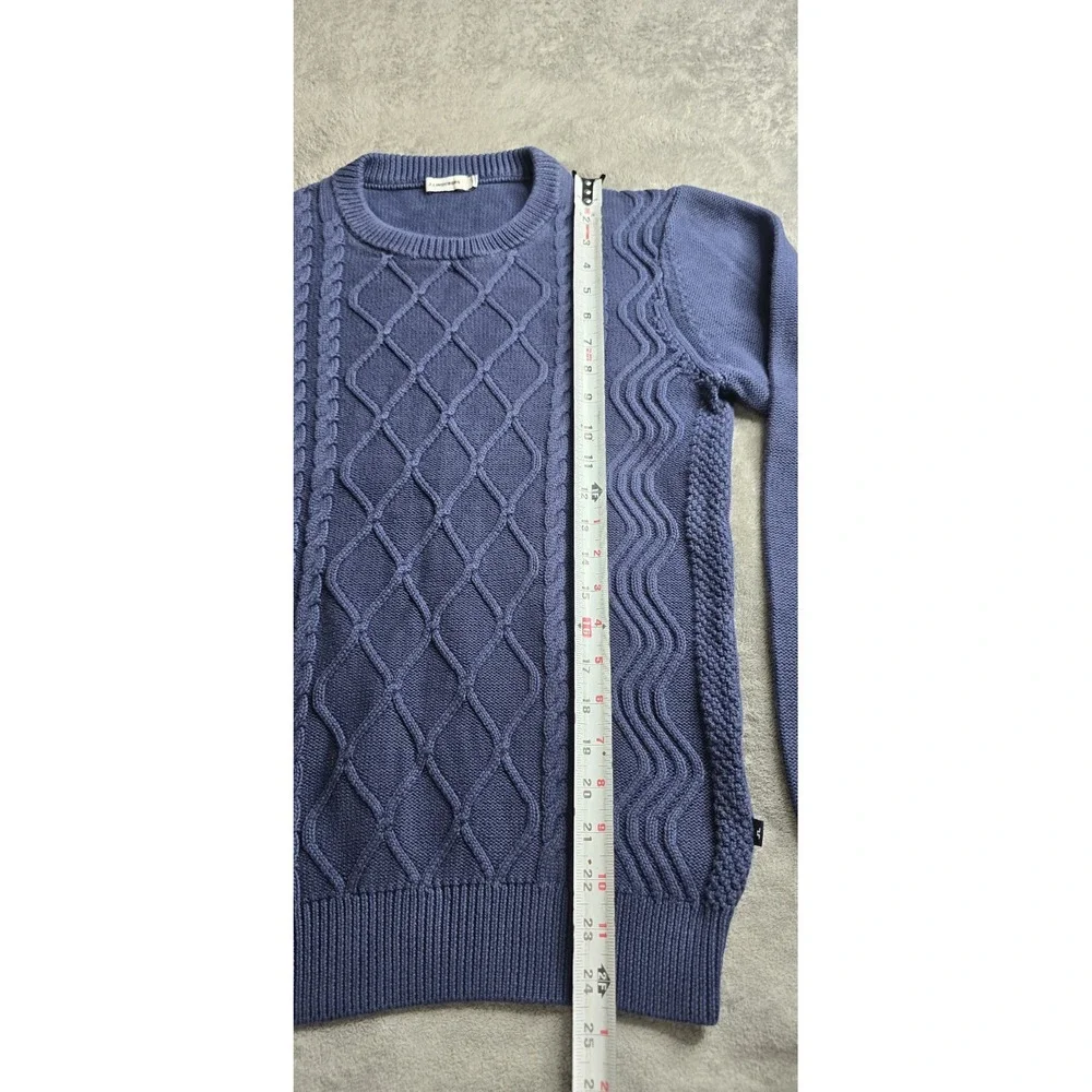 J Lindeberg Benji Sea Cable Knit Sweater Mens Medium Navy Blue Golf Preppy